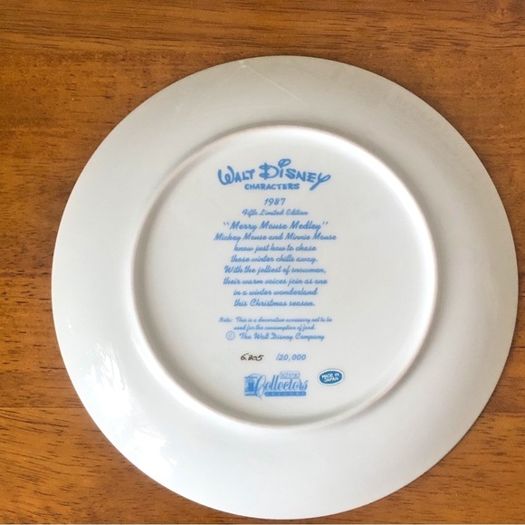 Vintage Schmid 1987 Walt Disney Collectors Gallery Merry Mouse Medley Plate - Picture 2 of 9